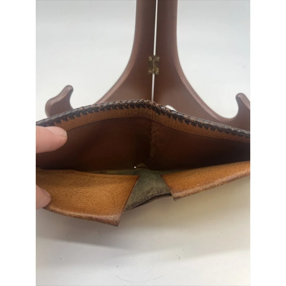 Vintage‎ Brown Leather Wallet flower design